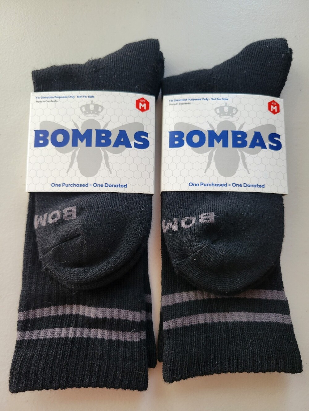 2 Pairs NWT Bombas Half Calf Socks. Size Medium Unisex